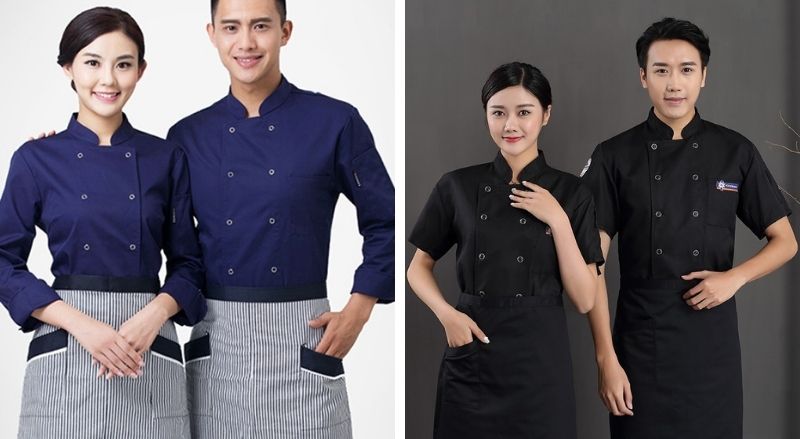 Tạo sự khác biệt cho đồng phục bếp với 2 màu xanh và đen