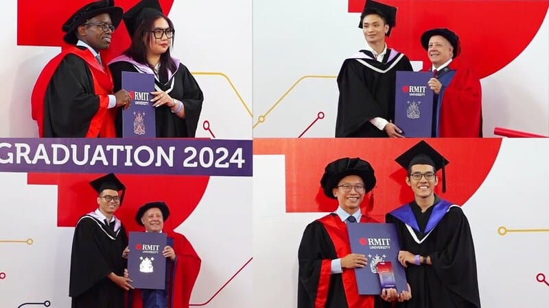 Đồng phục tốt nghiệp trường RMIT ghi dấu khoảnh khắc trong hành trình học tập của mình.