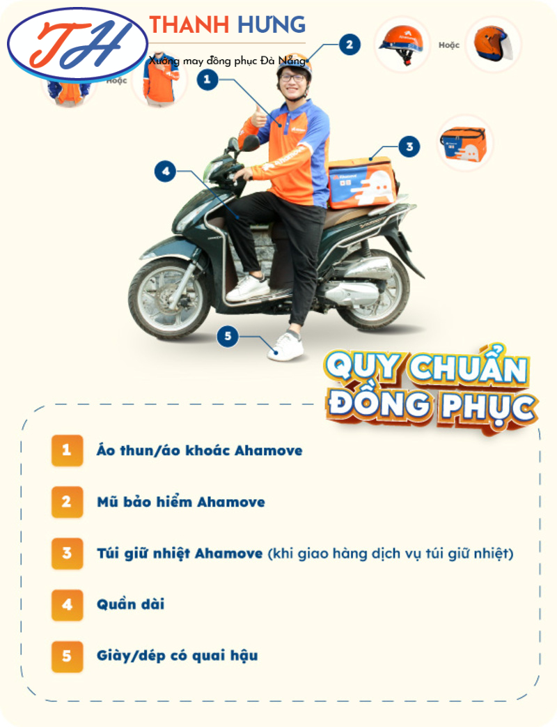Ahamove có những quy định rõ ràng về cách sử dụng đồng phục mà tài xế cần tuân thủ