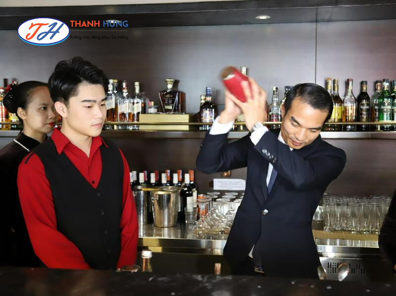 Đồng phục pha chế vest, ghi lê kết hợp quần âu áo so mi màu