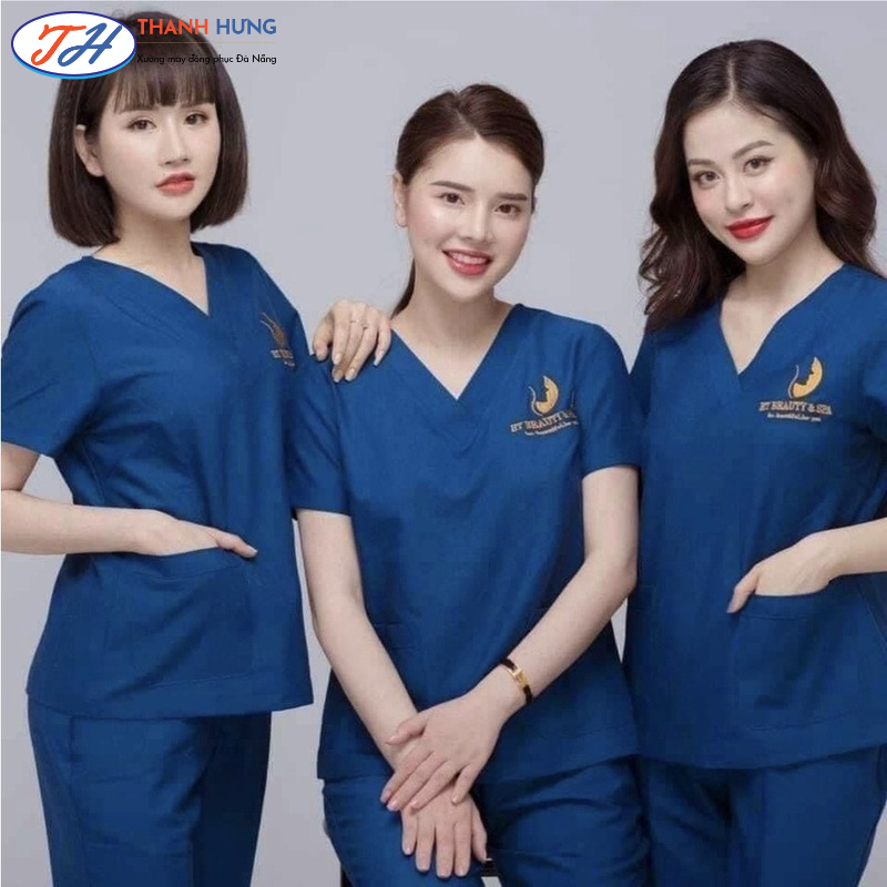 Dự án thiết kế mẫu đồng phục cho spa với gam màu xanh