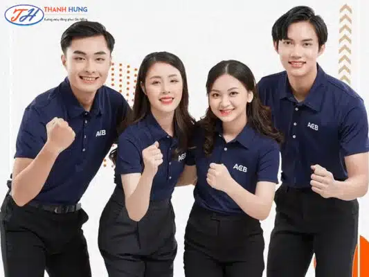 Mẫu đồng phục nhân viên bán hàng màu xanh ghi giúp nhận diện tốt thương hiệu