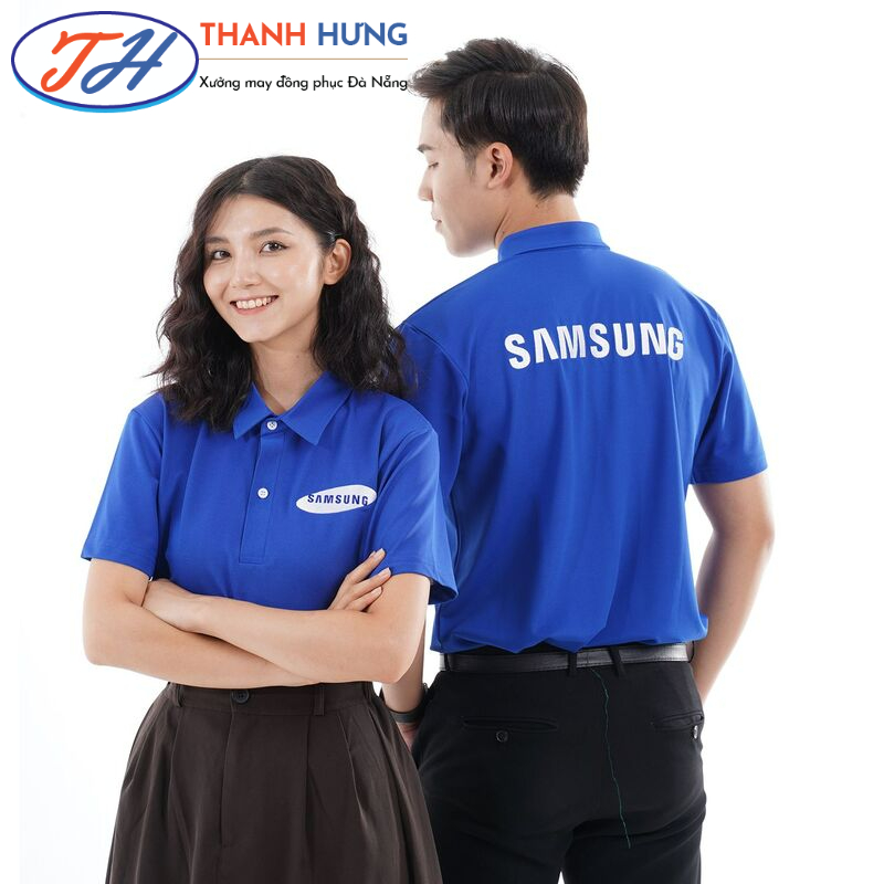 Áo polo đồng phục Samsung có màu xanh